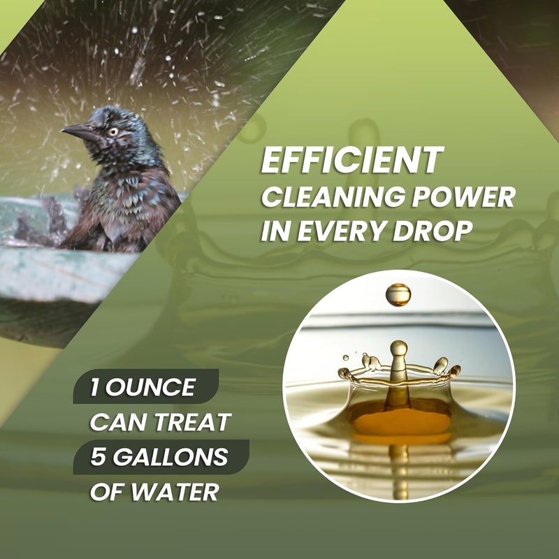 Not Rocket Sciences 16oz Bird Bath Cleaner, Cleans 80 Gallons of Water, Ideal Fountain Cleaner Safe for Birds, Bird Bath Fountains Clarifier, Liquid Birdbath and Fountain Maintenance, Promotes Clean & Clear Water - Image 4